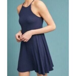 NEW NWT Anthropologie Saturday Sunday‎ Navy Ribbed Knit Tank Dress Large Casual